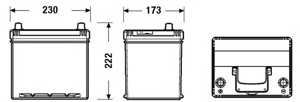 АКБ Exide Excell 12V 60Ah 390A 230-173-222 ( + - ) D23  Корейский B1