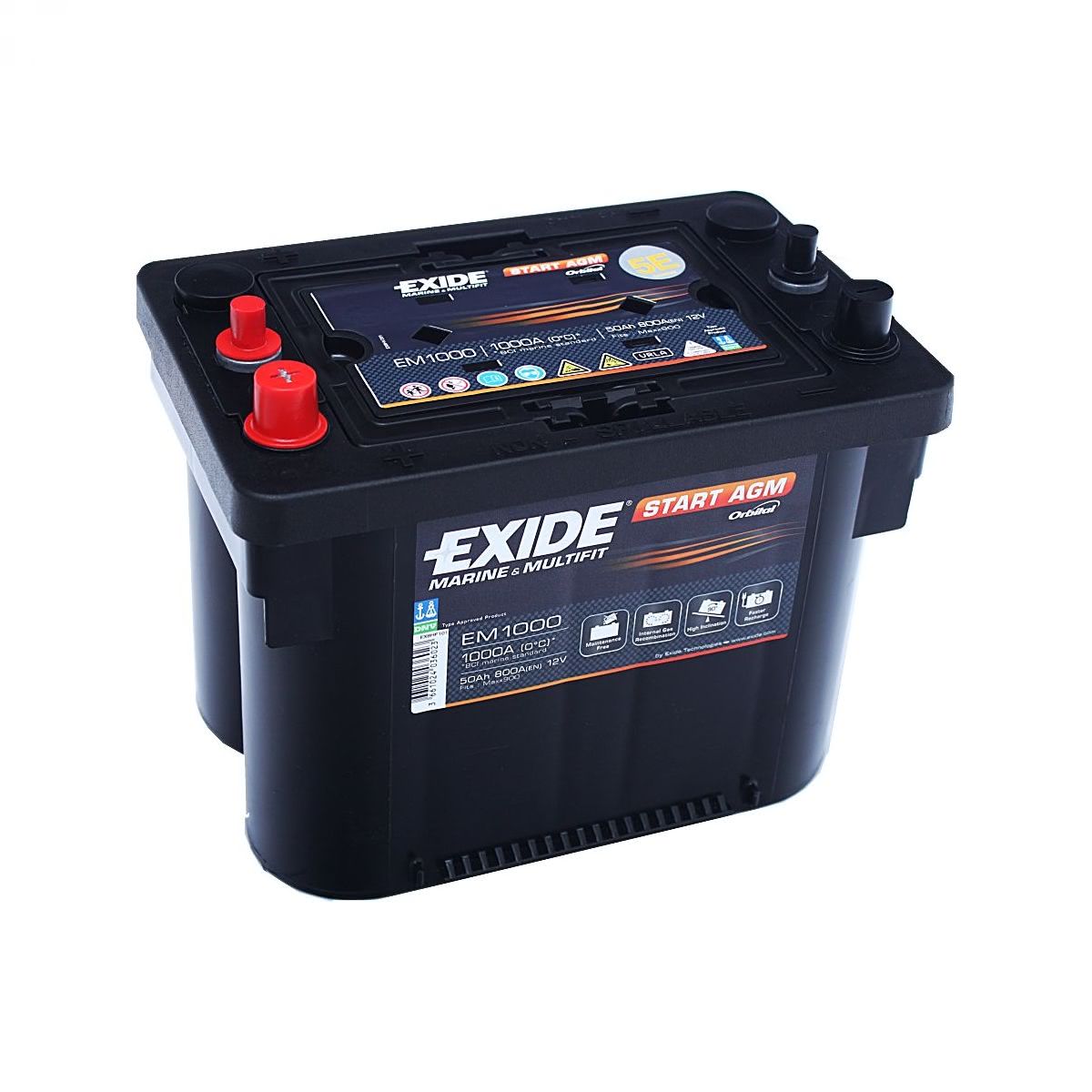 Аккумулятор Exide 50Ah 800A (полярность 7) 260x173x206