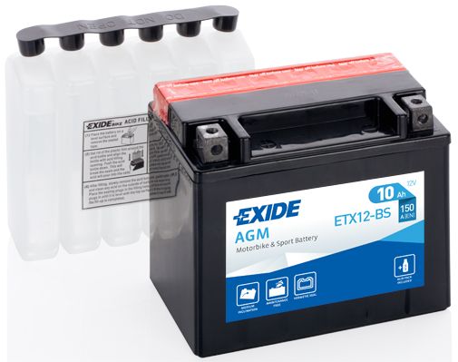 АКБ EXIDE AGMDry Technology ETX12BS 10Ач (прямая 1) EN150A  150x87x130 YTX12BS B