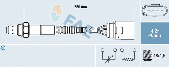 77148FAE лямбда-зонд VW CaddyPoloSeat Ibiza 10-16i 95