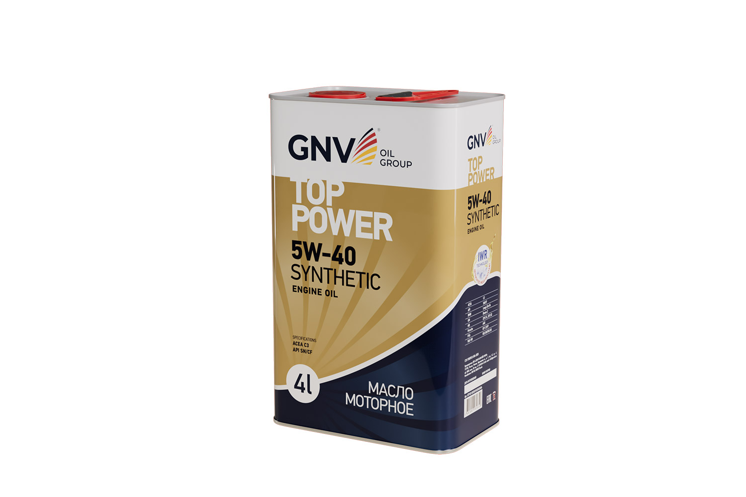 Масло моторное синтетическое 5W-40 GNV Top Power 4 л