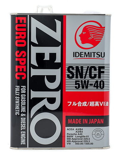 Масло моторное синт. метал.Zepro Euro Spec SN/CF 5W-40 (4л)