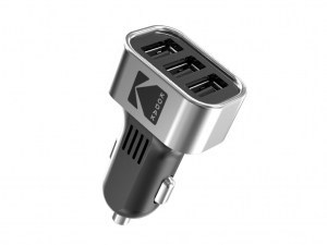 Устройство зарядное автомобильное KODAK(12В/ 5В/2.4A. итого 7.2А) 3 USB порта по