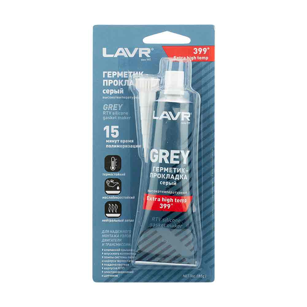 Герметик-прокладка серый высокотемпературный 85 г. LAVR