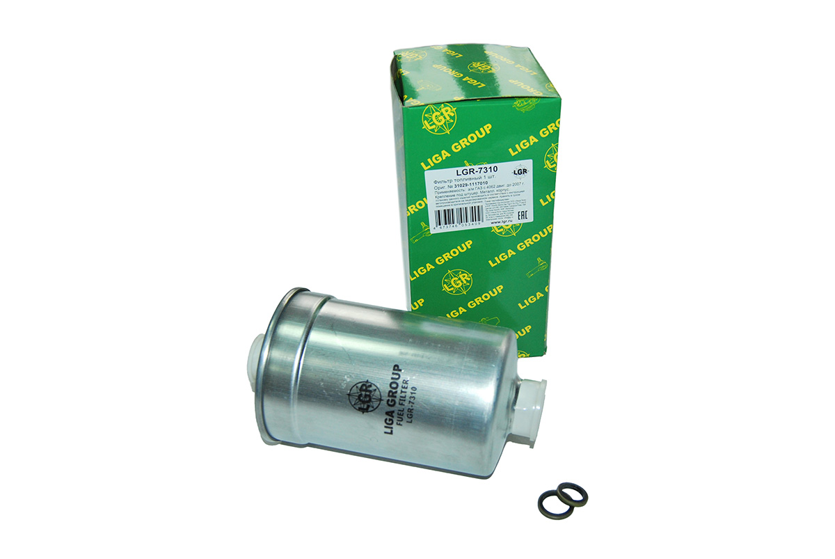 Фильтр топливный (под штуцер) LGR-7310 для а/м ГАЗ 4062 двиг. до 2007 г. (метал. корпус)