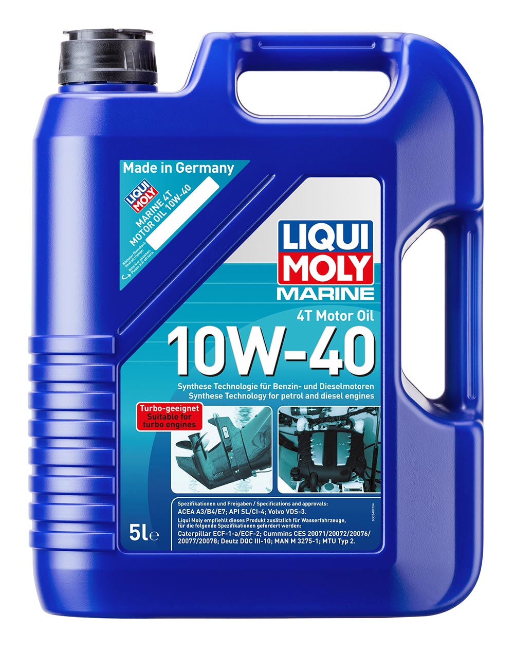 Масло моторное синт.Marine 4T Motor Oil 10W-40 AACEA A3/B4/E7 API SL /CI-4 5л