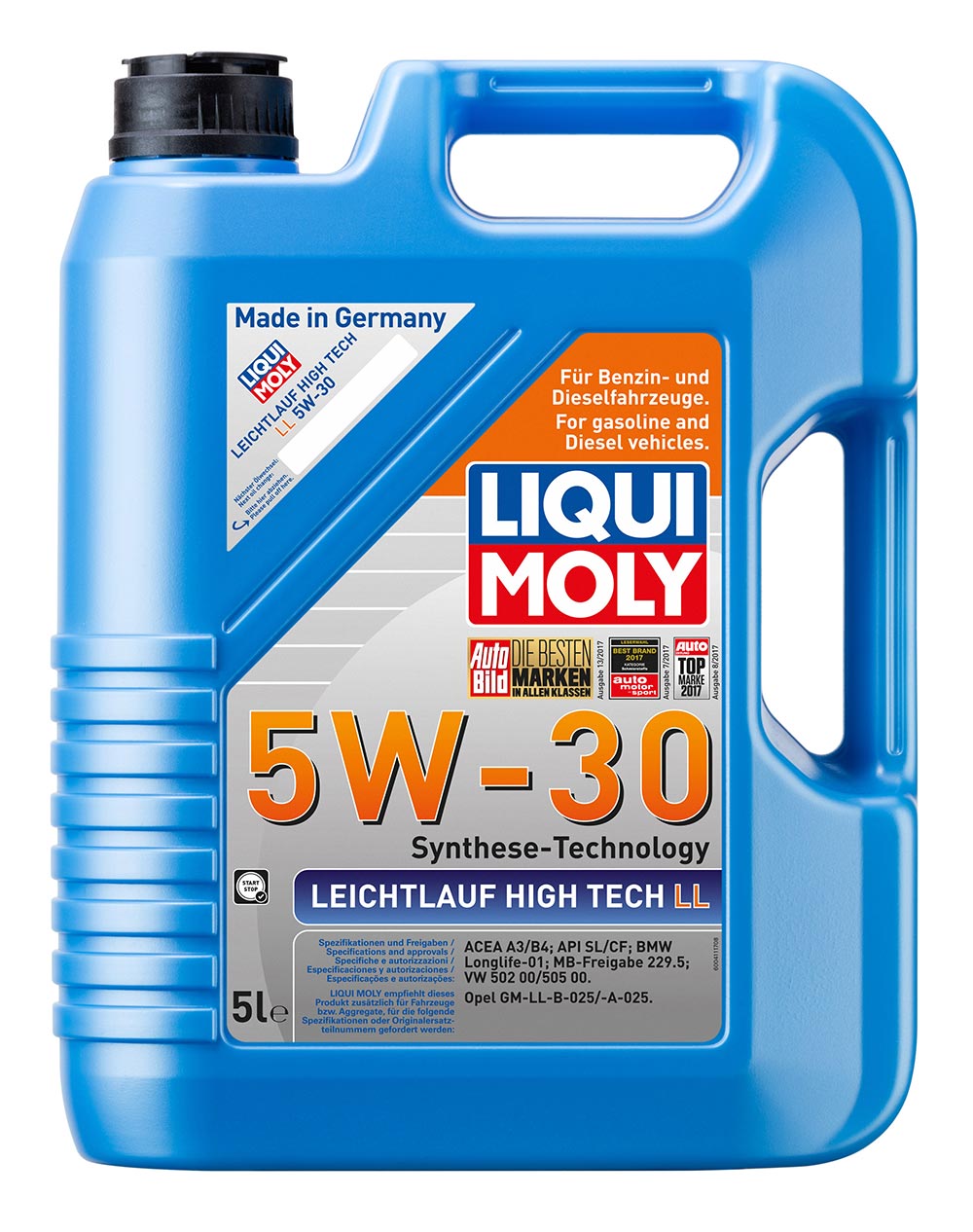 масло LM HC-синт. мот. Leichtlauf High Tech LL 5w30 SL/CF A3/B4 5л (4шт) 3