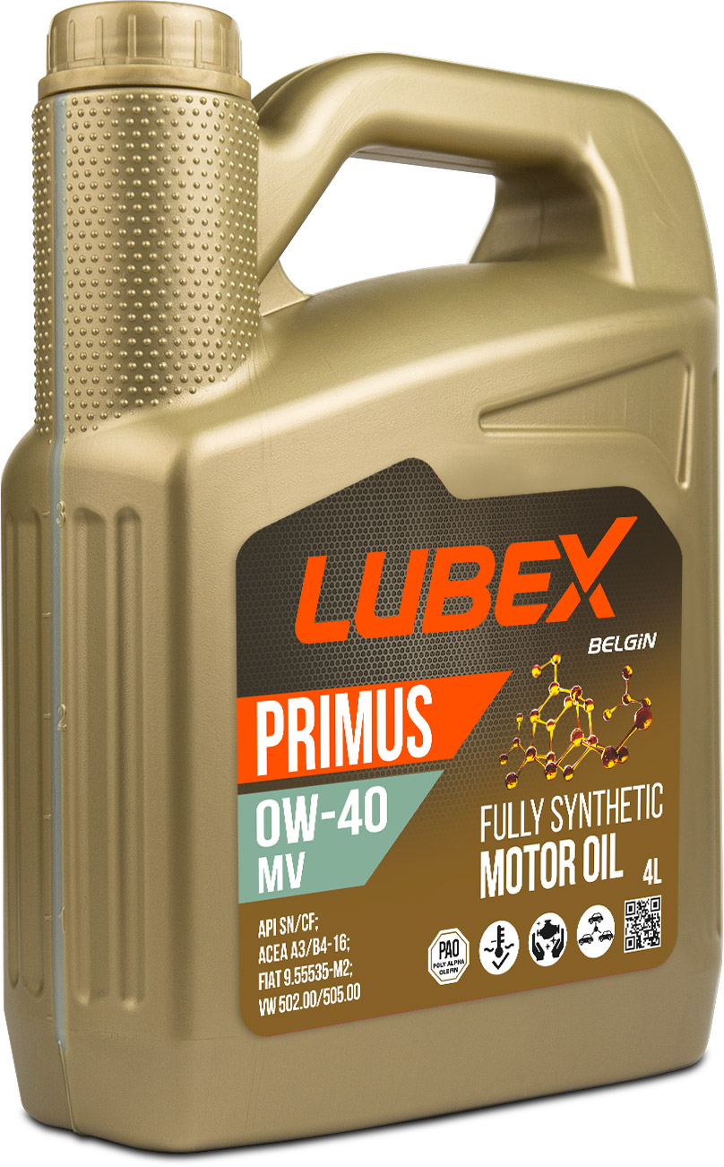 LUBEX Синт. мот.масло PRIMUS MV 0W-40 CF/SN A3/B4 (4л)