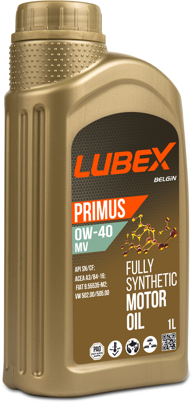 LUBEX Синт. мот.масло PRIMUS MV 0W-40 CF/SN A3/B4 (1л)