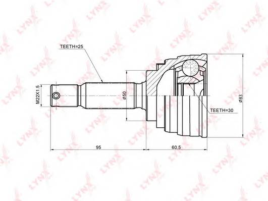 CO-5519 ШРУС наружный MITSUBISHI Mirage Lancer 1.6 (87-92)