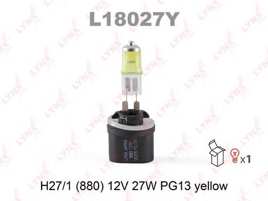 Лампа H27W1 12V PG13 YELLOW прямой цоколь