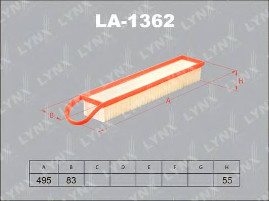 LA-1362 Фильтр воздушный CITROEN Berlingo 1.6 10> . C3 1.4-1.6 09> . C4 1.6 08>