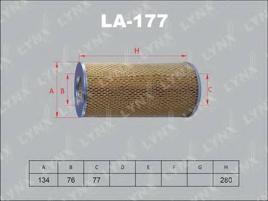 LA-177 Фильтр воздушный TOYOTA Hiace 2.0-2.4D >95