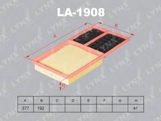 LA-1908 Фильтр воздушный SEAT Altea 1.4 06> . Ibiza IV-V 1.4-1.6 06> . Leon 1.4
