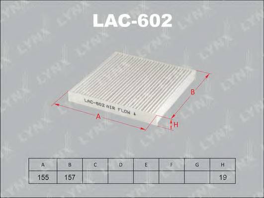 LAC-602 Фильтр салонный TOYOTA Passo 04>. DAIHATSU Sirion 05>