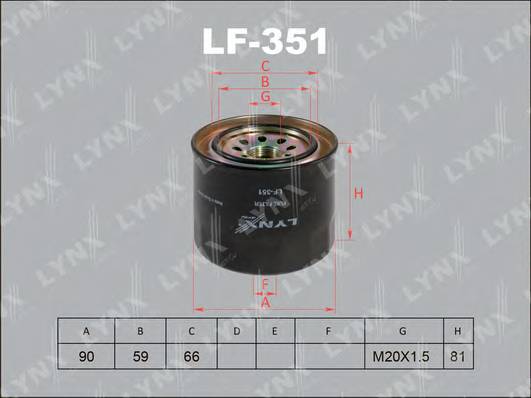 LF-351 Фильтр топливный MITSUBISHI Canter 2.9D 96>.3.3D 86>
