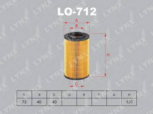 LO-712 Фильтр масляный HYUNDAI Sonata NF 3.3 05> . Grandeur 3.3 05>. KIA Sorento