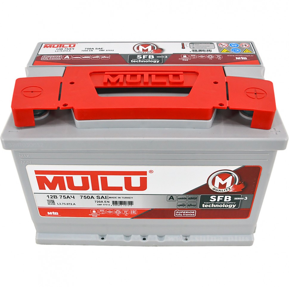 Аккумулятор MUTLU 75Ah 720A (обратная 0) 278x175x190