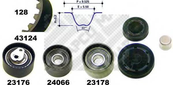 Ремень ГРМ 128 зуб27mm 3 ролика