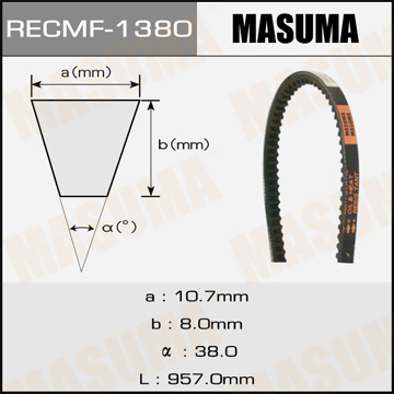 Ремень клиновой генератора 10x965 Mitsubishi Pajero 4M40 4M41 Фотография Masuma 1380