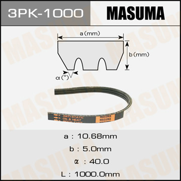 Ремень ручейковый  Masuma  3PK-1000