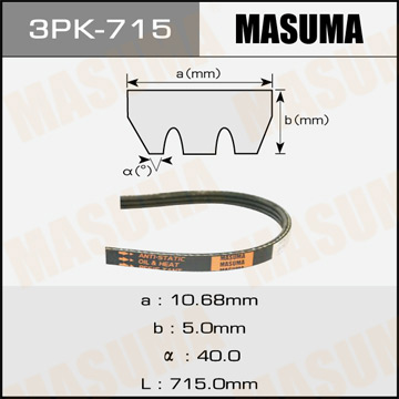 Ремень ручейковый  Masuma  3PK- 715