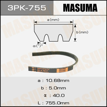 Ремень ручейковый  Masuma  3PK- 755