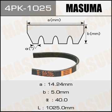 Ремень ручейковый  Masuma  4PK-1025