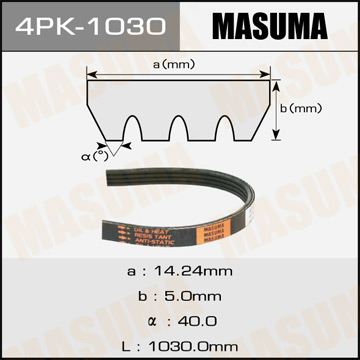 Ремень ручейковый  Masuma  4PK-1030