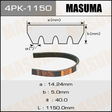 Ремень ручейковый  Masuma  4PK-1150