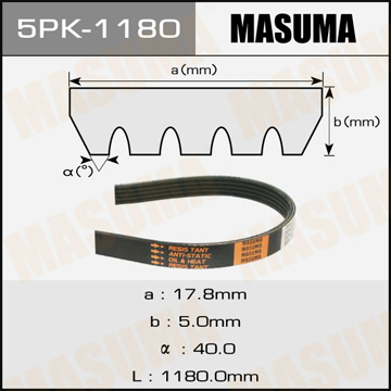ремень ручейковый BANDO Фотография Masuma 5PK1180