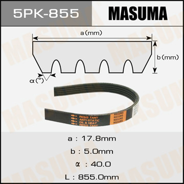 Ремень ручейковый  Masuma  5PK- 855
