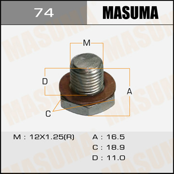 Болт маслосливной A.T Masuma Nissan CUBE.Z11 Фотография Masuma 74
