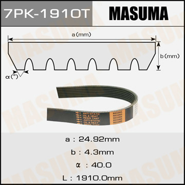 Ремень ручейковый  Masuma  7PK-1910T