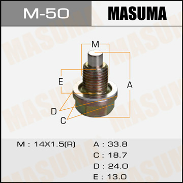 Болт маслосливной С МАГНИТОМ Masuma Mazda 14х1.5mm GDEA.BG3P.BHALP.BG5PE.N
