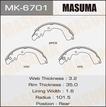 Колодки  барабанные  Masuma    R-3050     (1.20)