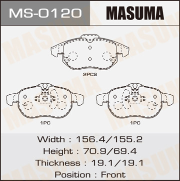 Колодки  дисковые  Masuma   OPEL. ASTRA-H front   (1.6)