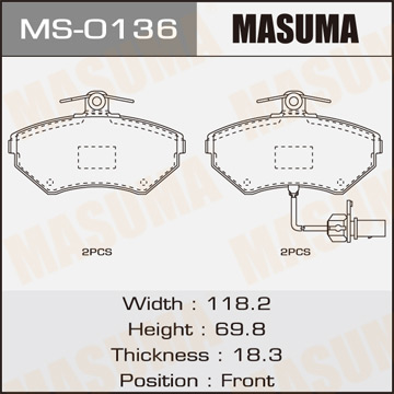 Колодки  дисковые  Masuma   VOLKSWAGEN front   (1.12)