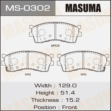 Колодки  дисковые  Masuma   KIA front   (1.12)