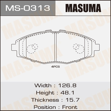 Колодки  дисковые  Masuma   DAEWOO.MATIZ.V800. V1000 front   (1.12)