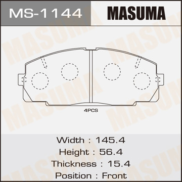 Колодки  дисковые  Masuma   AN-247K аналог AN-334K. MS1237  (1.12)