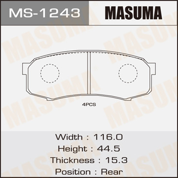 Колодки дисковые Masuma AN-337K (1.12)