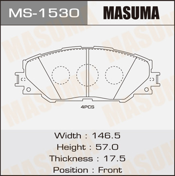 Колодки  дисковые  Masuma   AN-732K  (1.12)   MS1530