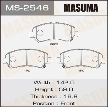 Колодки  дисковые  Masuma   AN-751WK   (1.12)   MS2546