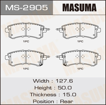 Колодки  дисковые  Masuma   PATROL. Y62 rear   (1.12)