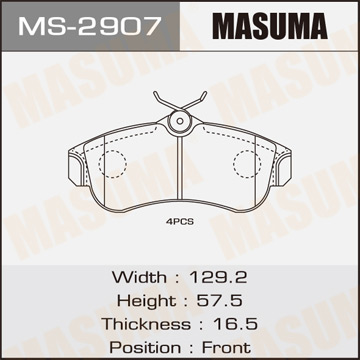 Колодки  дисковые MASUMA  ALMERA/ N16E  front   (1/12)