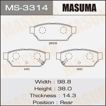 Колодки  дисковые  Masuma   AN-380K   (1.12)