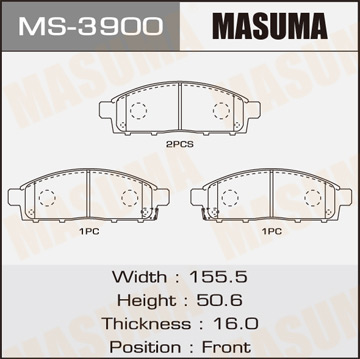 Колодки  дисковые  Masuma   L200. V2500  (1.10)   MS3900
