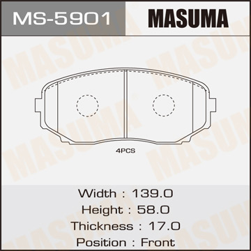 Колодки  дисковые  Masuma   AN-736WK   (1.12      MS5901