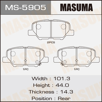 Колодки  дисковые MASUMA  AN-    MAZDA6. OUTLANDER 2012-  rear   (1.12)